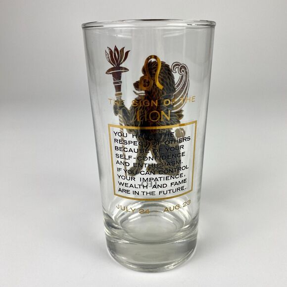 VTG MCM Anchor Hocking Zodiac Highball Tumbler Glass Leo Astrology 1960s - Picture 5 of 7